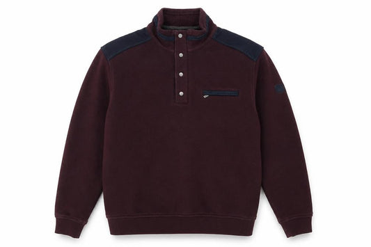 Bugatti Mens Purple High Neck  Cotton Pullover Jumper Size M   - Zip Logo Popper