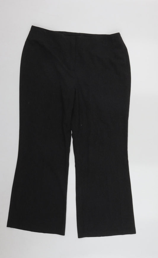 Marks and Spencer Womens Grey  Polyester Trousers  Size 16 L27 in Regular Zip