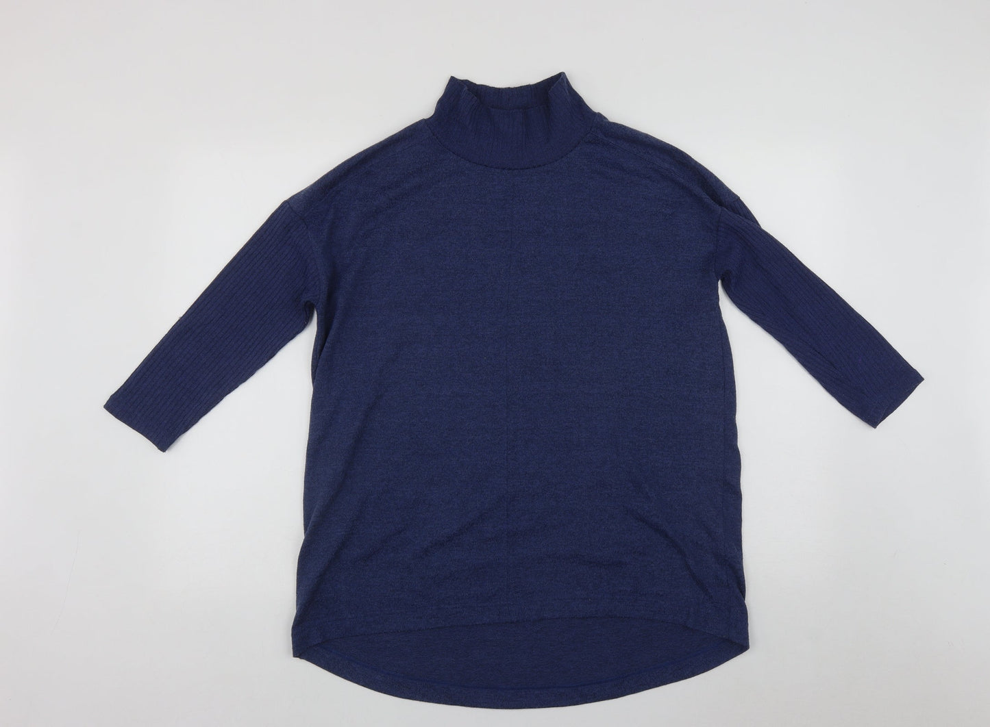 Marks and Spencer Womens Blue High Neck  Polyester Pullover Jumper Size 10
