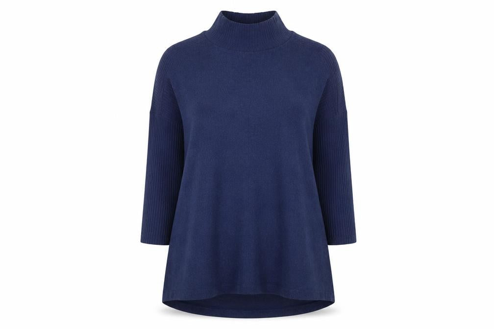 Marks & Spencer Womens Blue High Neck  Polyester Pullover Jumper Size 10