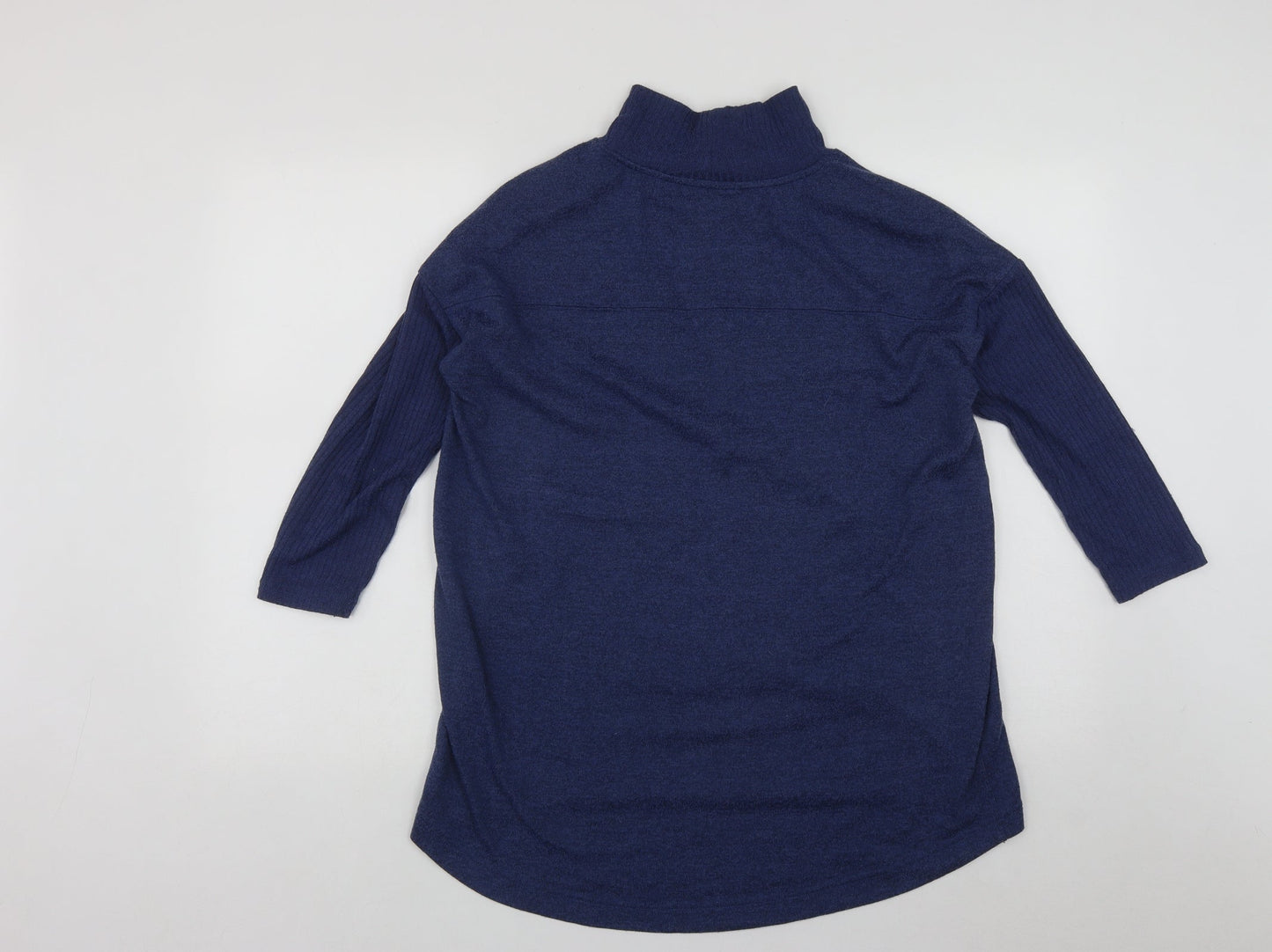 Marks and Spencer Womens Blue High Neck  Polyester Pullover Jumper Size 10