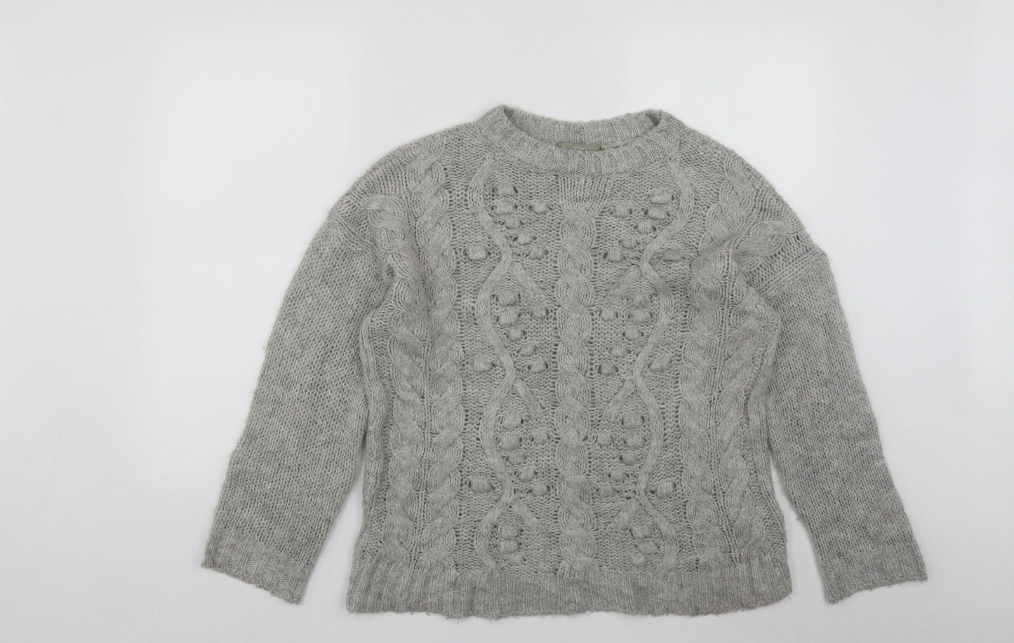 NEXT Womens Grey Round Neck  Acrylic Pullover Jumper Size M