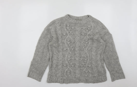 NEXT Womens Grey Round Neck  Acrylic Pullover Jumper Size M