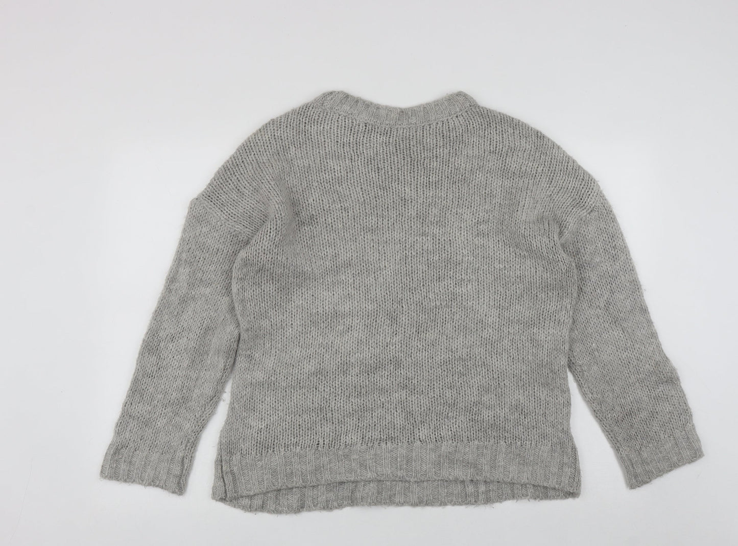 NEXT Womens Grey Round Neck  Acrylic Pullover Jumper Size M