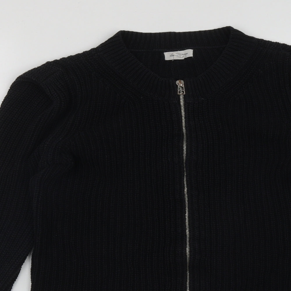 Silence + Noise Womens Black Round Neck  Acrylic Cardigan Jumper Size S