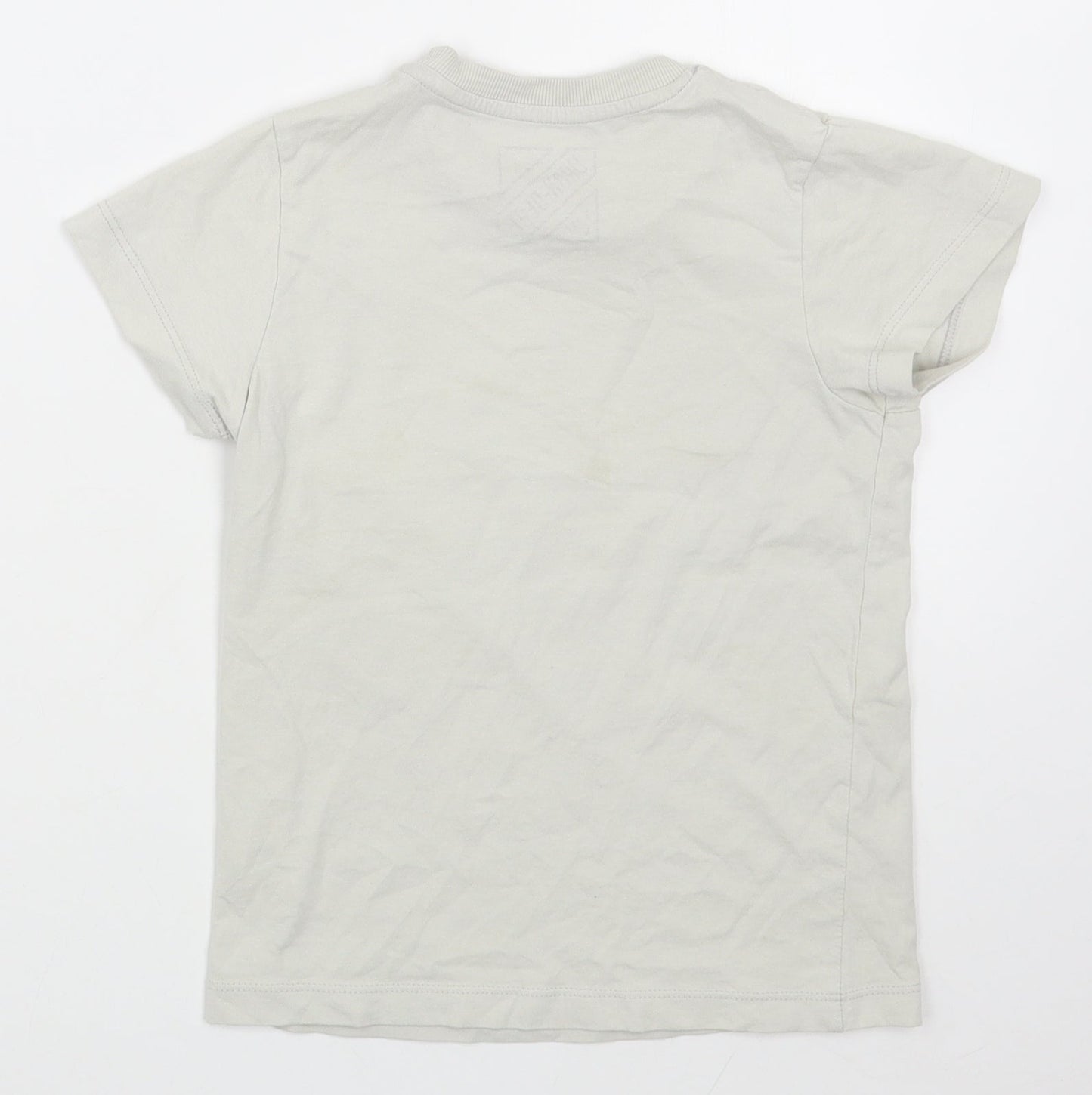 Matalan Boys White  100% Cotton Basic T-Shirt Size 6 Years Round Neck Pullover