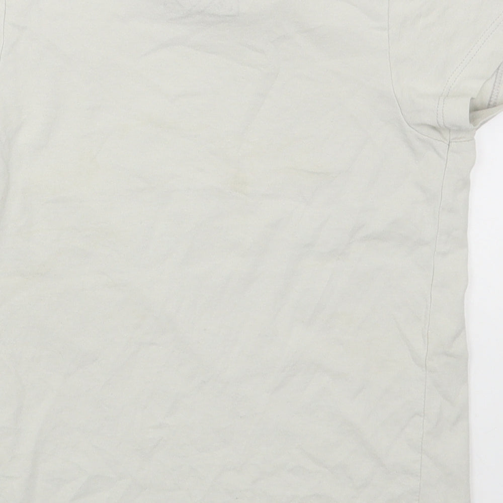 Matalan Boys White  100% Cotton Basic T-Shirt Size 6 Years Round Neck Pullover