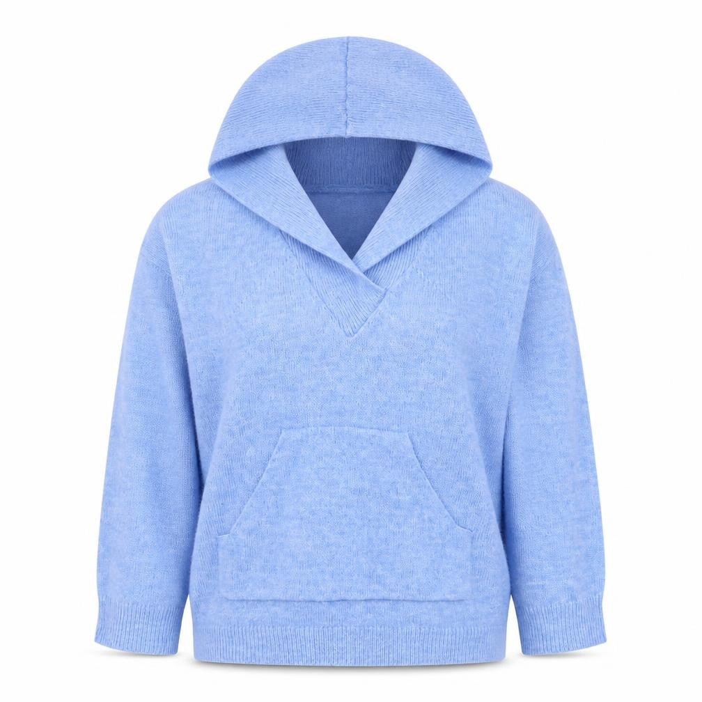 Gallery Womens Blue  Acrylic Pullover Hoodie Size S  Pullover