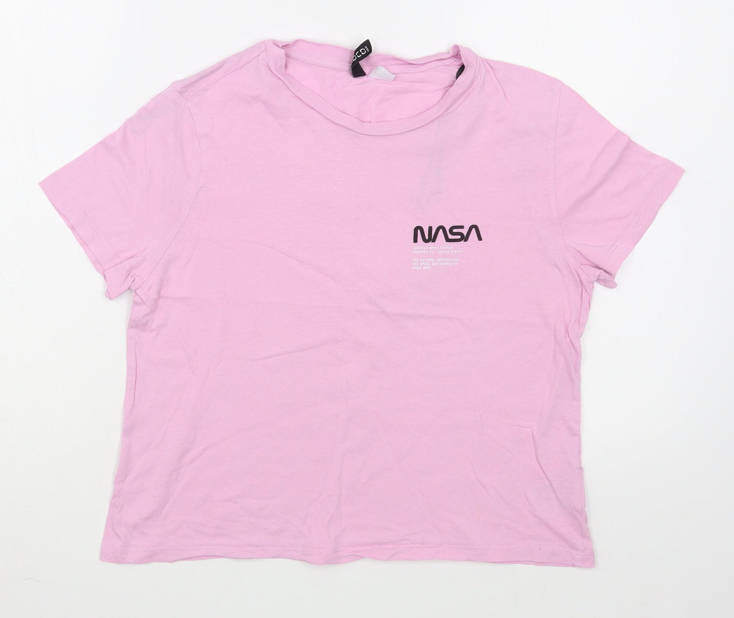 H&M Womens Purple  100% Cotton Basic T-Shirt Size M Round Neck