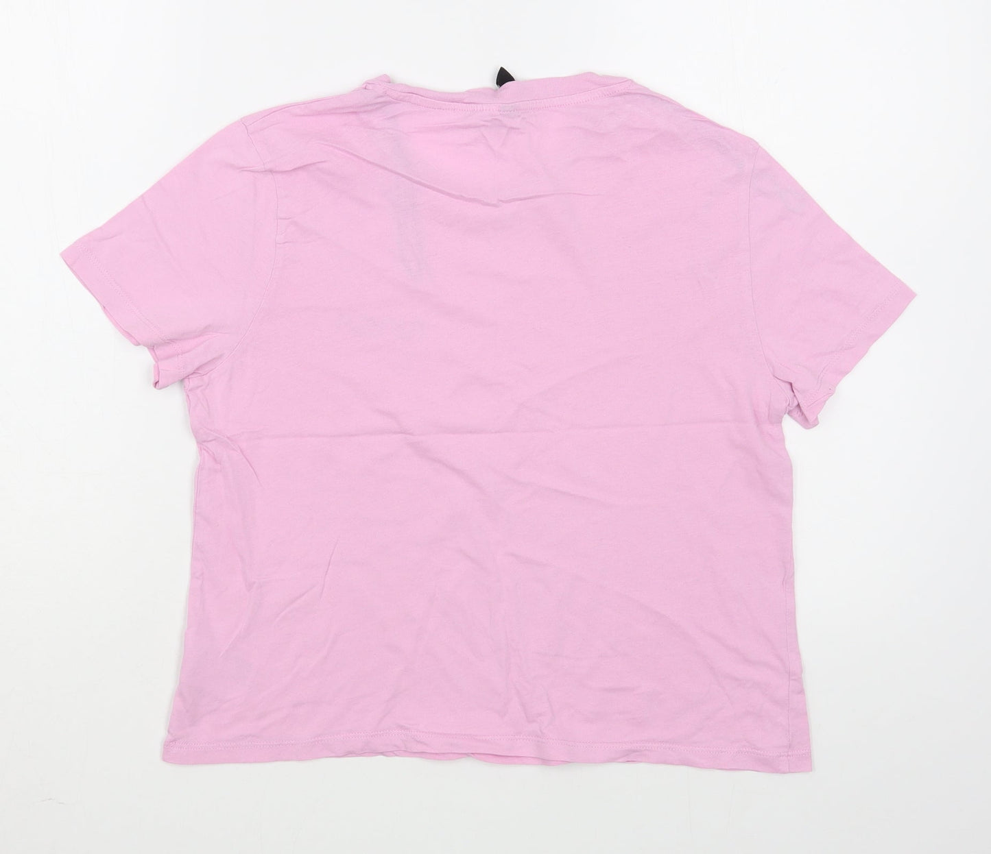 H&M Womens Purple  100% Cotton Basic T-Shirt Size M Round Neck