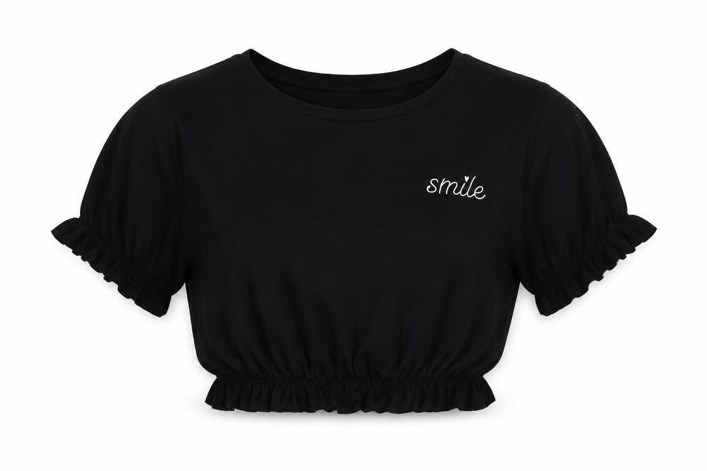 Primark Womens Black  Cotton Basic Blouse Size M Boat Neck