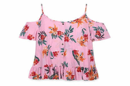 Atmosphere Womens Pink Floral Polyester Basic Blouse Size 14 Scoop Neck