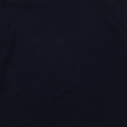 Bianca Womens Blue Floral Polyester Basic Blouse Size 12 Boat Neck