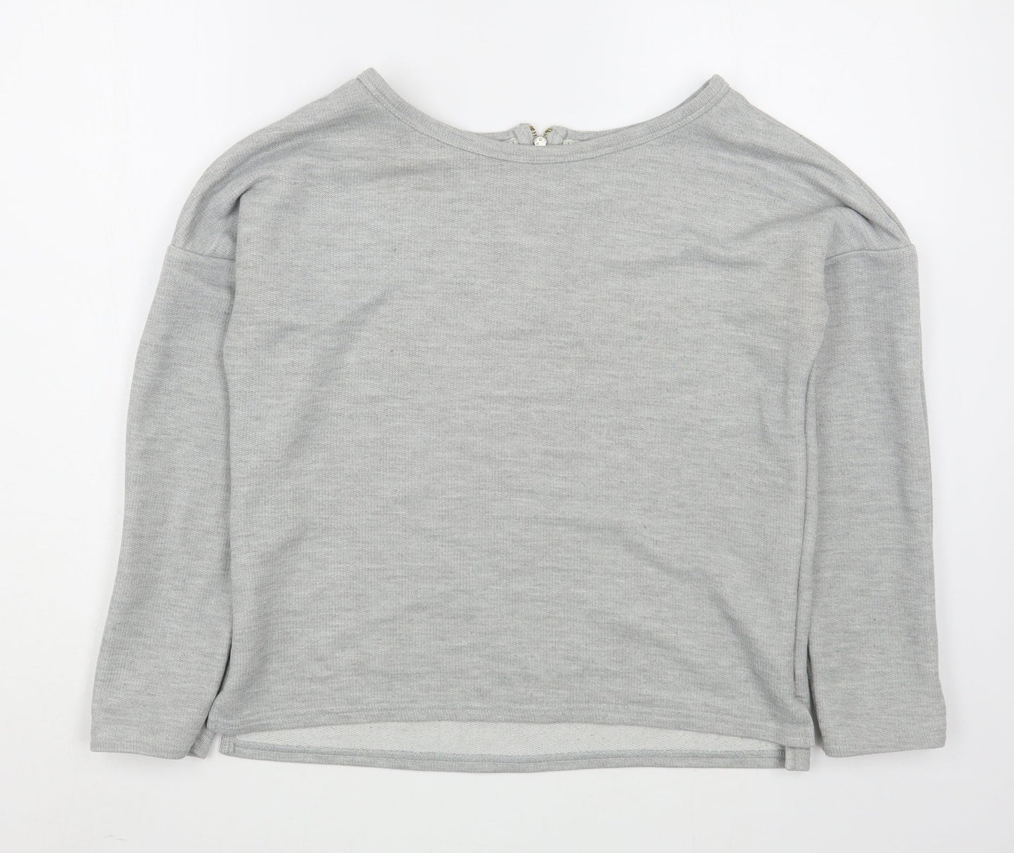 New Look Womens Grey  Polyester Pullover Sweatshirt Size 12  Zip