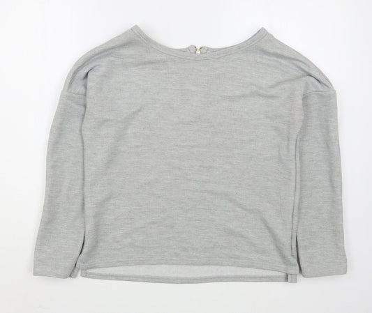 New Look Womens Grey  Polyester Pullover Sweatshirt Size 12  Zip