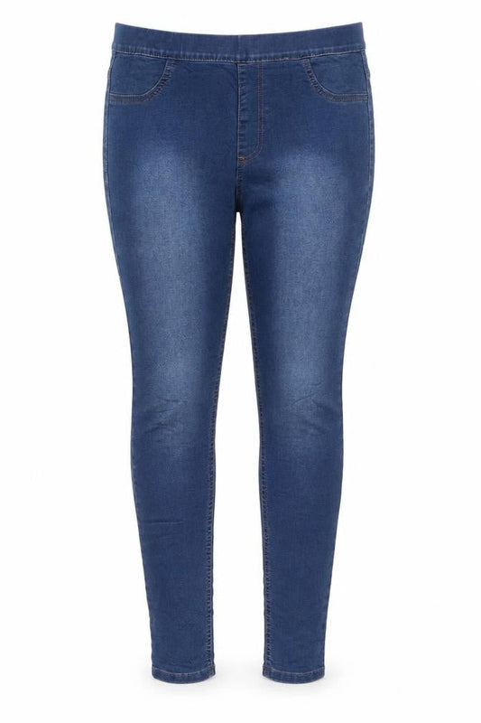 Marks & Spencer Womens Blue  Cotton Skinny Jeans Size 12 L27 in Regular