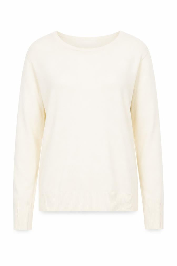 Papaya Womens White Scoop Neck  Acrylic Henley Jumper Size 12