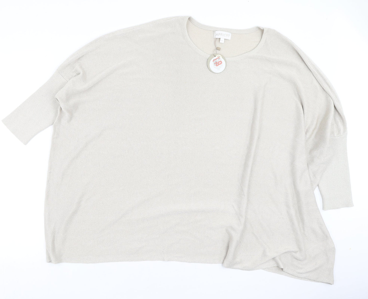 Apricot Womens Beige  Viscose Basic Blouse Size L Round Neck