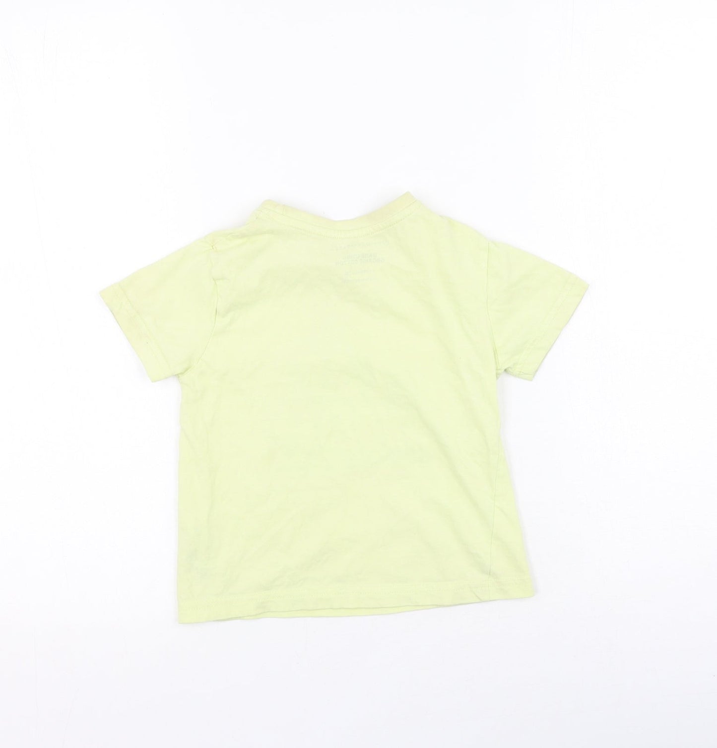 Primark  Boys Yellow  Cotton Basic T-Shirt Size 3-4 Years Round Neck