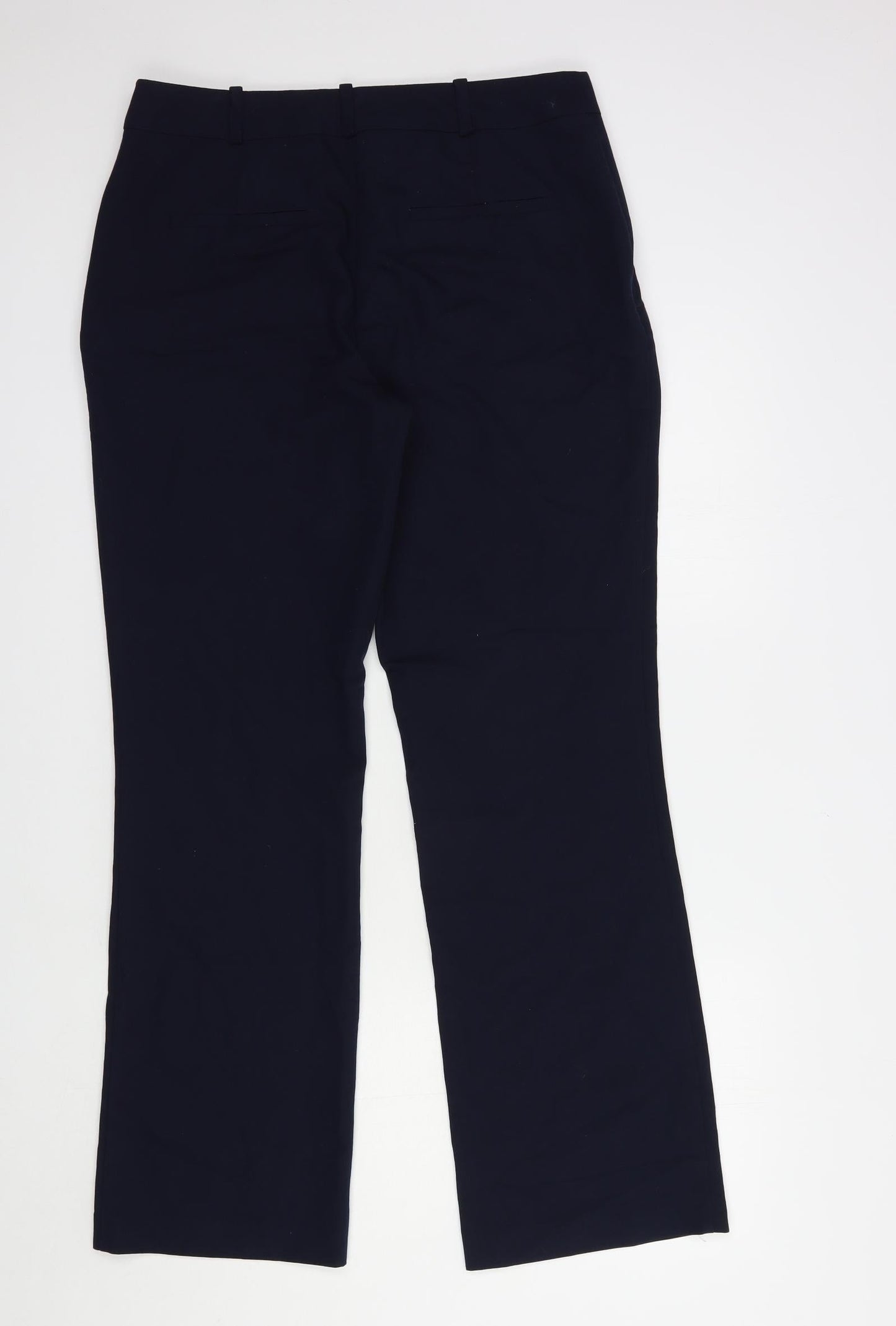 Dunnes Stores Womens Blue  Polyester Dress Pants Trousers Size 12 L30 in Regular Button