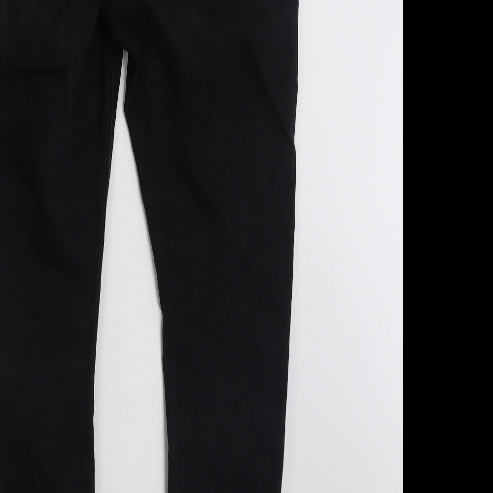 Denim & Co. Womens Black  Cotton Skinny Jeans Size 10 L28 in Slim Zip
