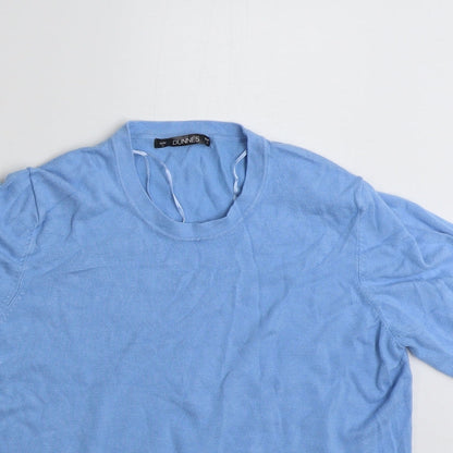 Dunnes Womens Blue Scoop Neck  Viscose Pullover Jumper Size L