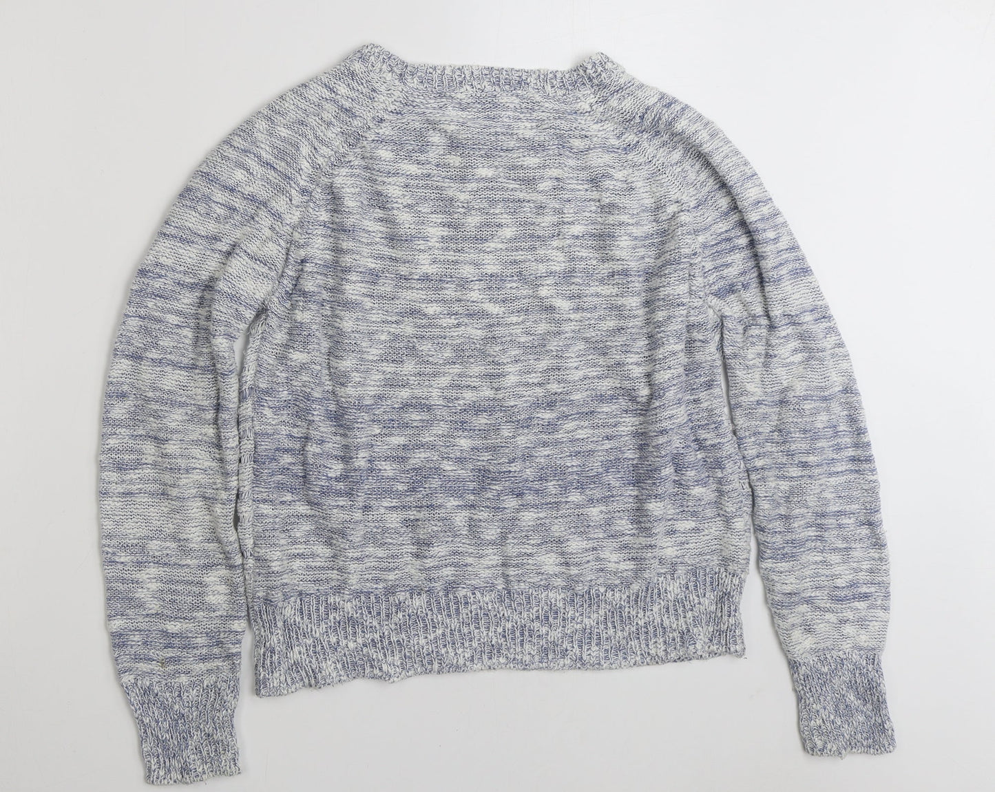 Red Herring Womens Blue Round Neck  Cotton Pullover Jumper Size 16