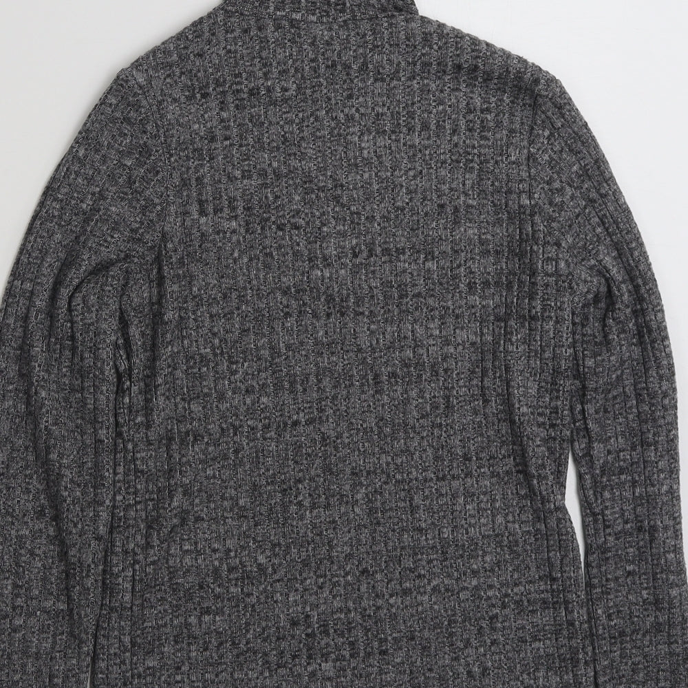 Primark Womens Grey Mock Neck  Polyester Pullover Jumper Size 12