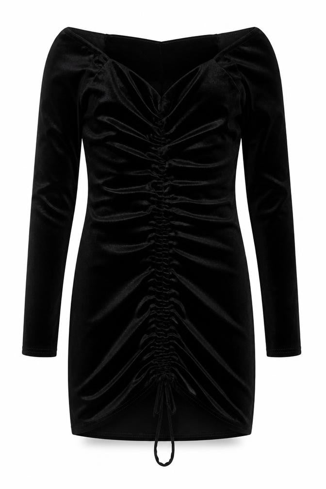 PRETTYLITTLETHING Womens Black  Polyester Mini  Size 10  Off the Shoulder Pullover