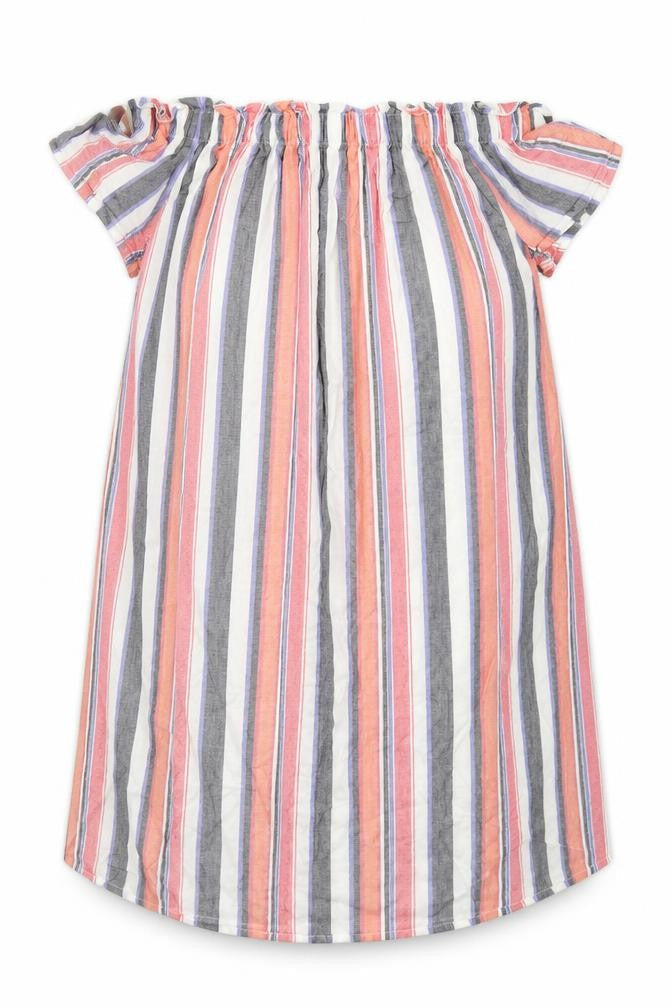 Papaya Womens Red Striped Viscose A-Line  Size 10  Off the Shoulder Pullover