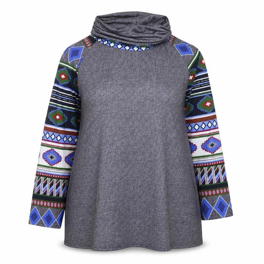 Miss Look Womens Grey Geometric Polyester Pullover Sweatshirt Size XL  Pullover