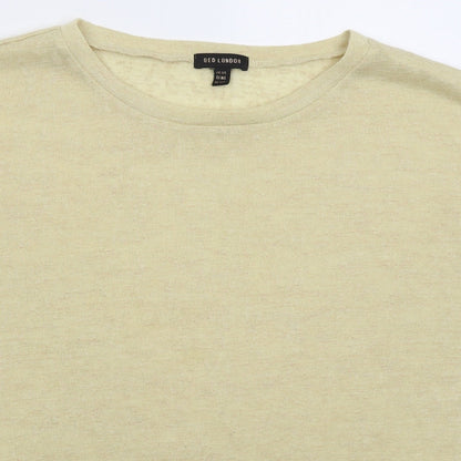 QED London Womens Beige  Polyester Basic T-Shirt Size M Boat Neck - Pom Pom