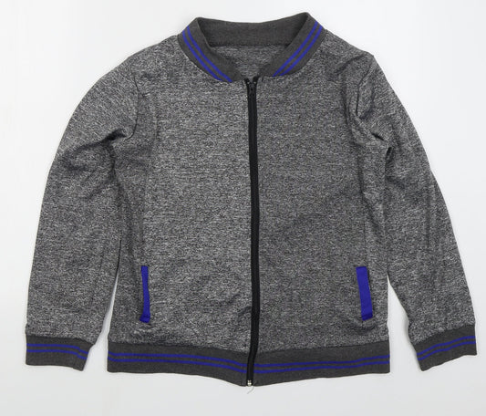 Preworn Boys Grey  Polyester Full Zip Sweatshirt Size L  Zip - Blue