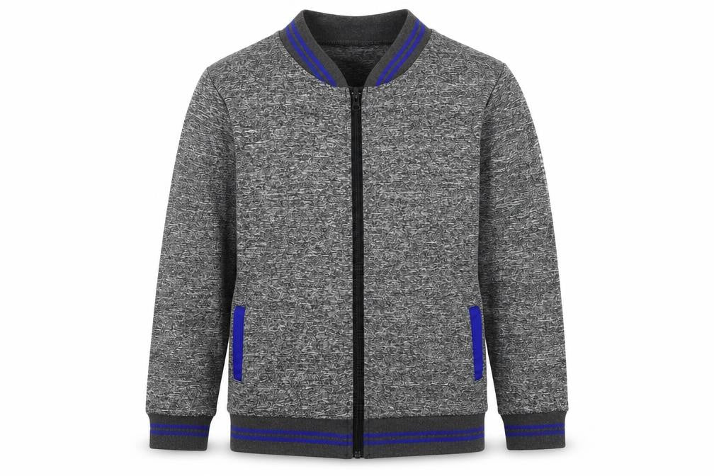 Preworn Boys Grey  Polyester Full Zip Sweatshirt Size L  Zip - Blue