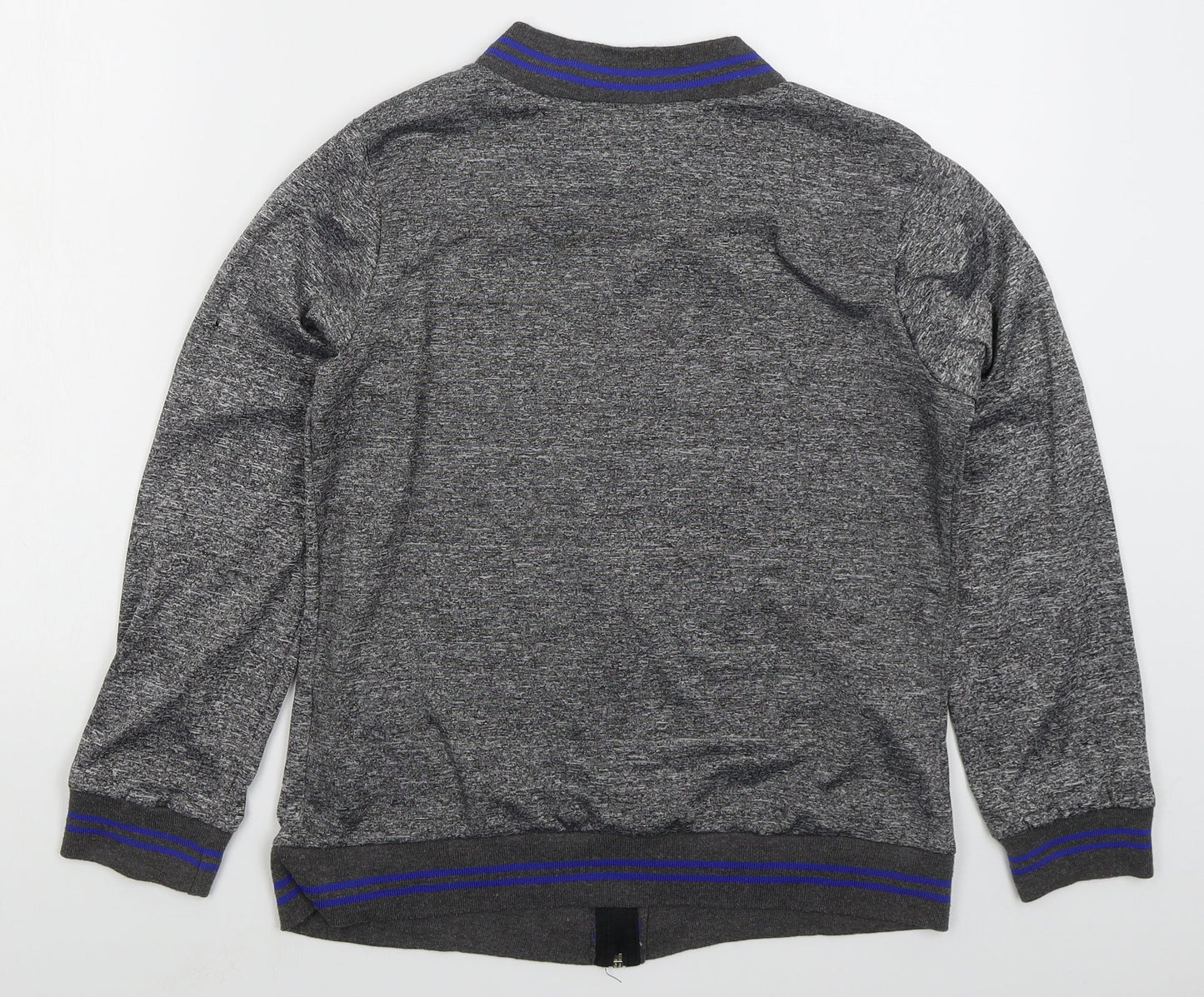 Preworn Boys Grey  Polyester Full Zip Sweatshirt Size L  Zip - Blue