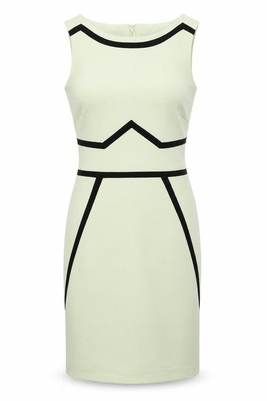 Dorothy Perkins Womens Green Geometric Polyester Pencil Dress  Size 10  Boat Neck Zip