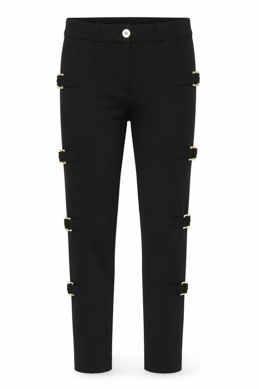 Absolutti Womens Black  Viscose Trousers  Size 10 L28 in Regular Zip