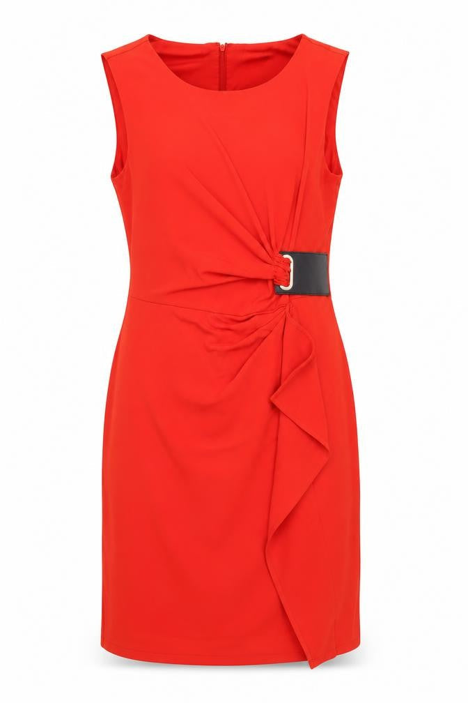 Episode Womens Red  Polyester Shift  Size S  Round Neck Zip