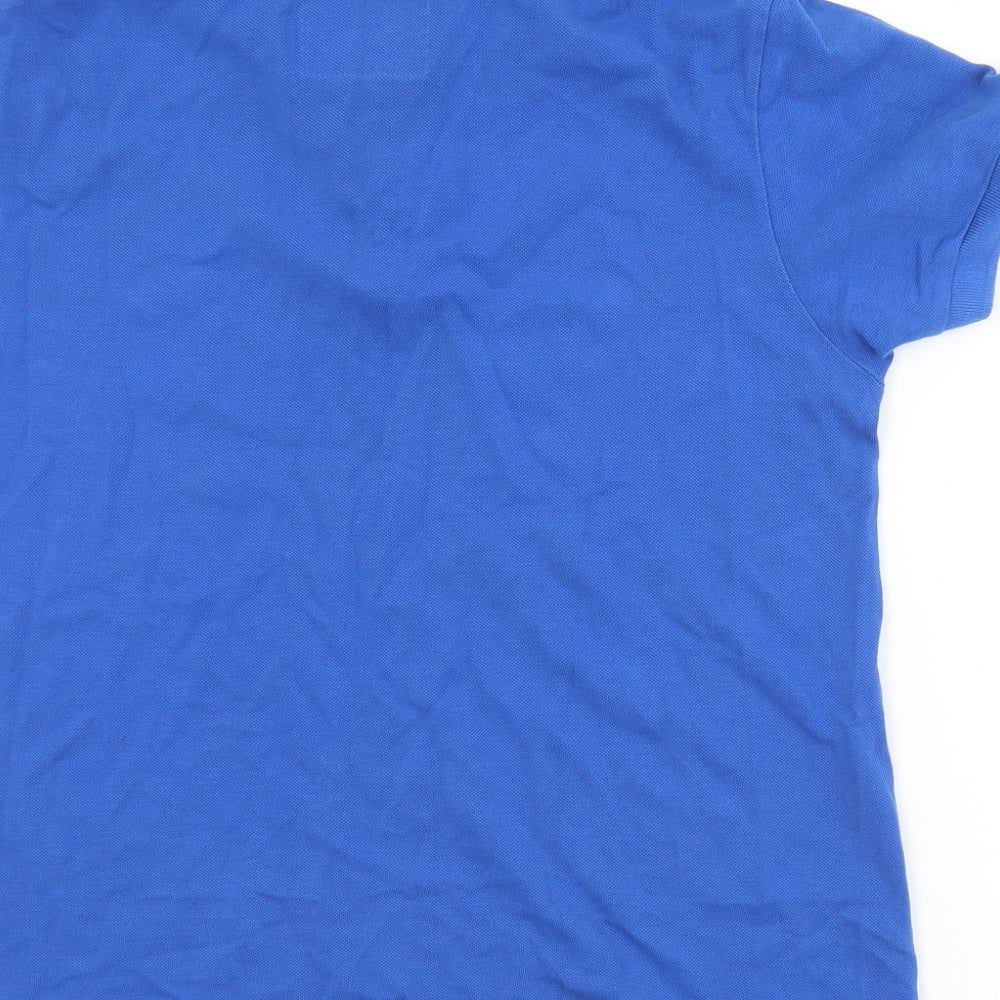 Blue Inc Mens Blue  Cotton  Polo Size M Collared Button