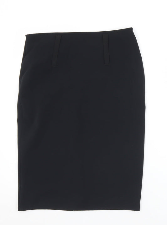 Zoe Womens Black  Polyester Straight & Pencil Skirt Size 8   Zip