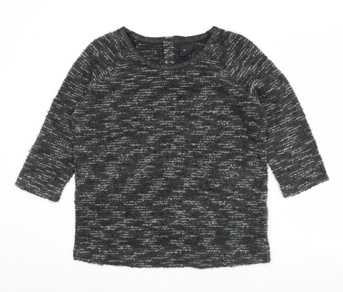 AMES Womens Black Round Neck  Acrylic Pullover Jumper Size 10