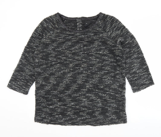 AMES Womens Black Round Neck  Acrylic Pullover Jumper Size 10