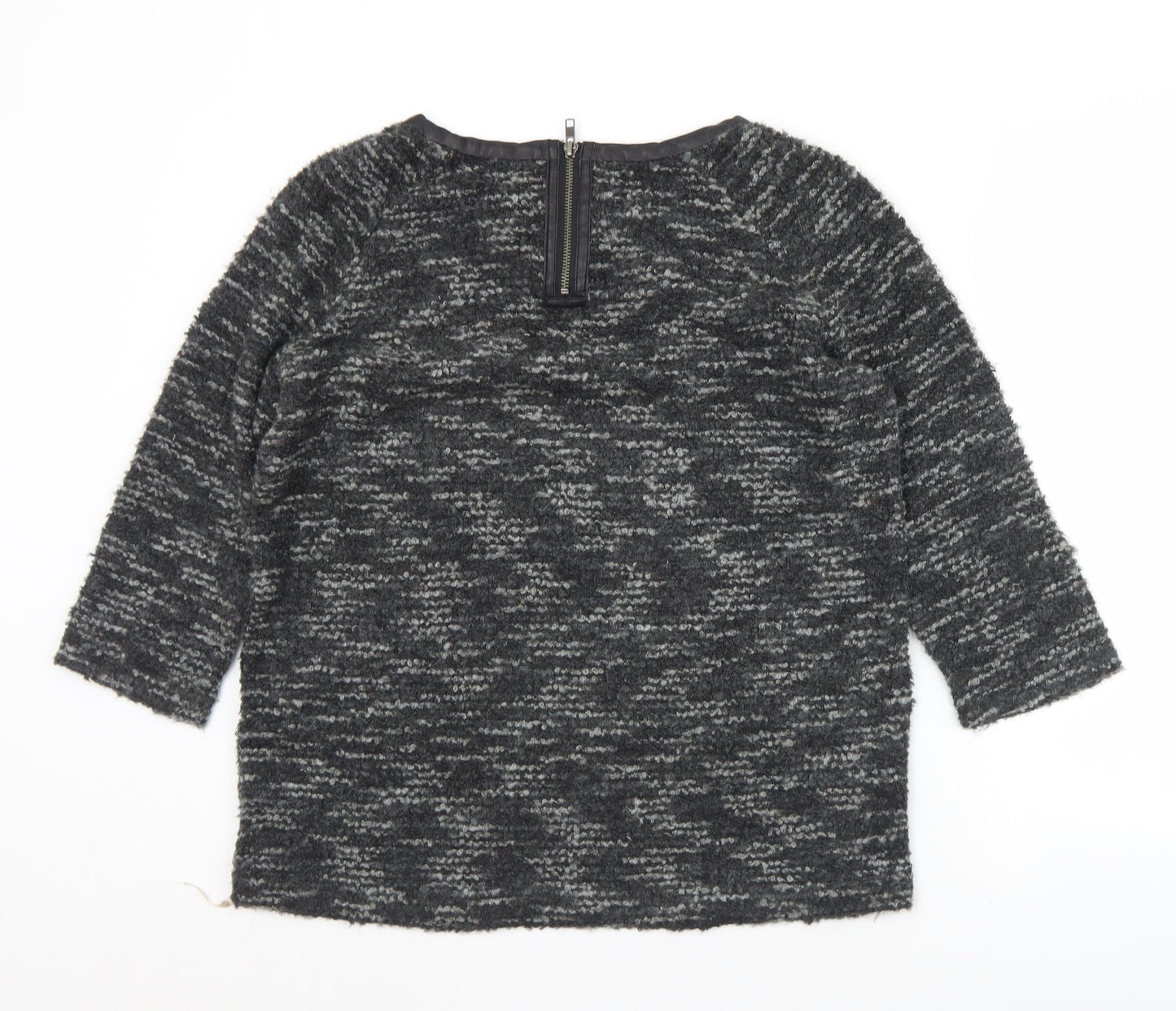 AMES Womens Black Round Neck  Acrylic Pullover Jumper Size 10