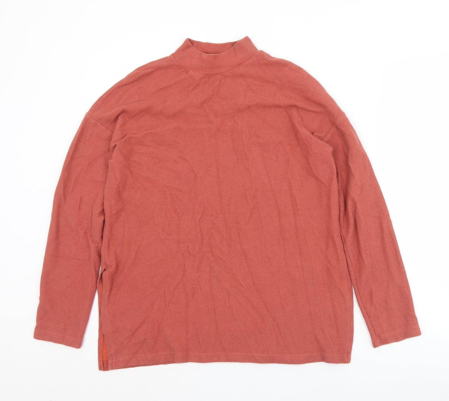 Zara Womens Brown  Polyamide Jersey T-Shirt Size S Mock Neck