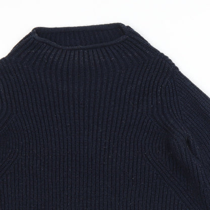 Preloved Topshop Womens Black Mock Neck  Acrylic Pullover Jumper Size 10 - Detail