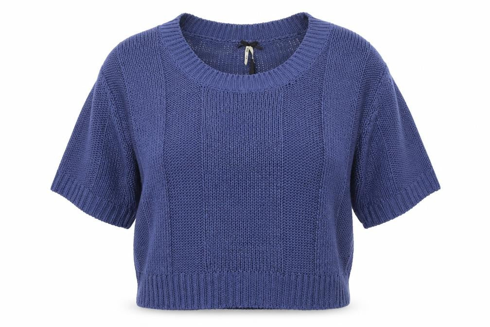 Fashion Union Womens Blue Scoop Neck  Acrylic Pullover Jumper Size L