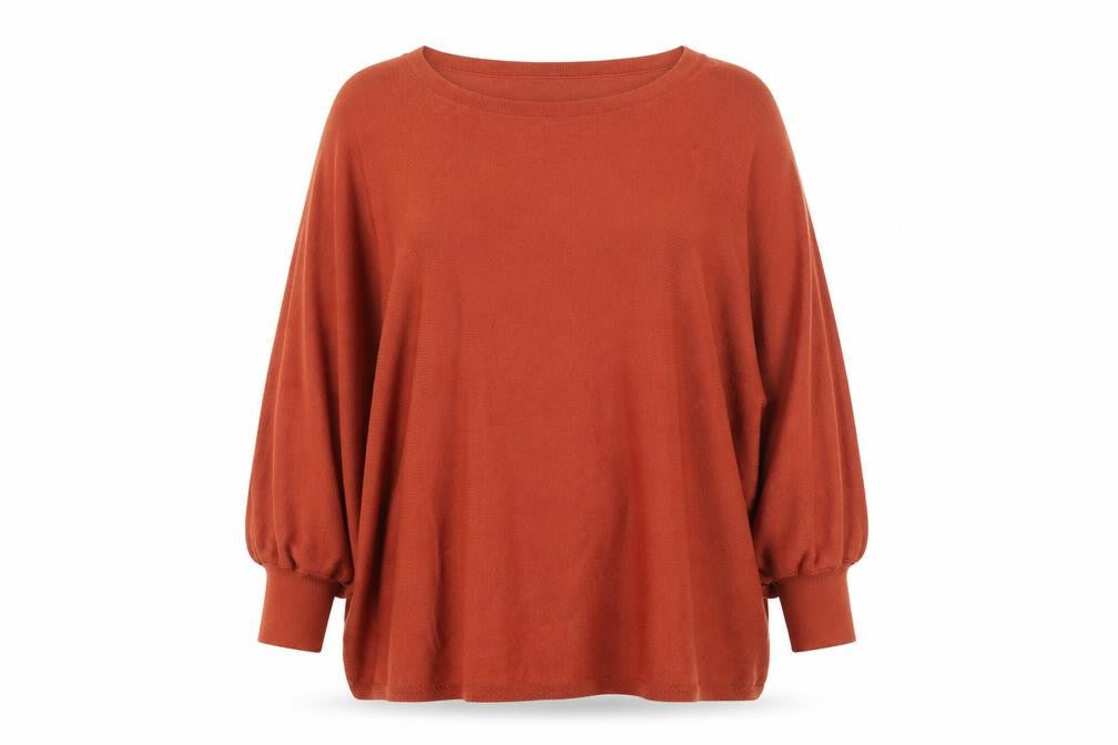 Zan.Style Womens Orange Scoop Neck  Viscose Shrug Jumper Size M