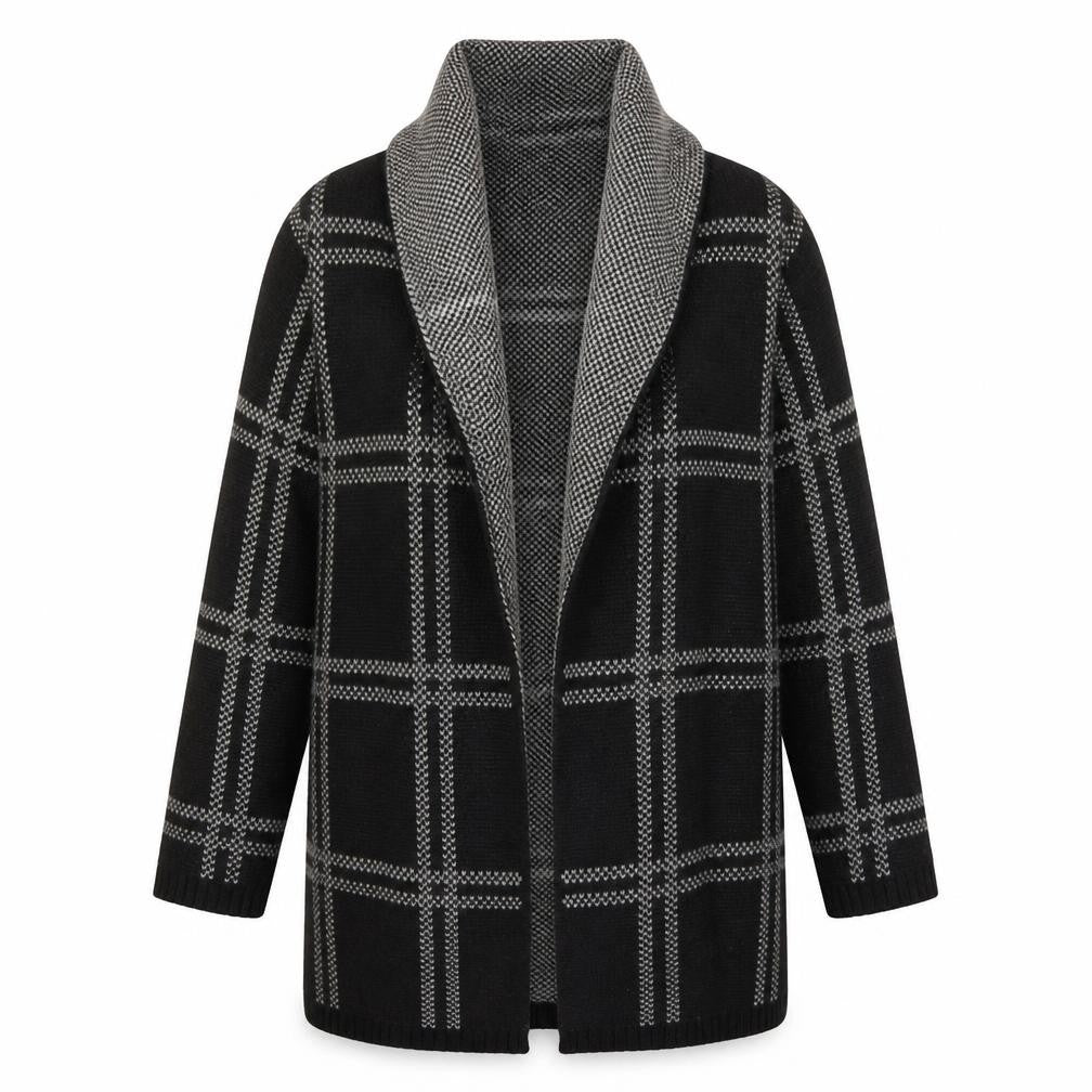 NEXT Womens Black High Neck Herringbone Acrylic Wrap Jumper Size M