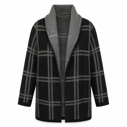 Next Womens Black High Neck Herringbone Acrylic Wrap Jumper Size M