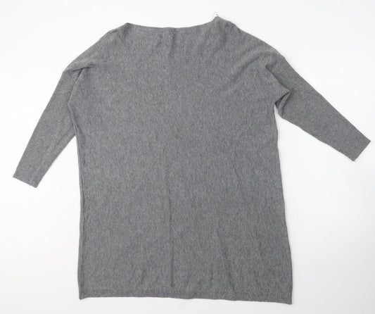 Stella Womens Grey  Viscose Jumper Dress  Size 10  Boat Neck